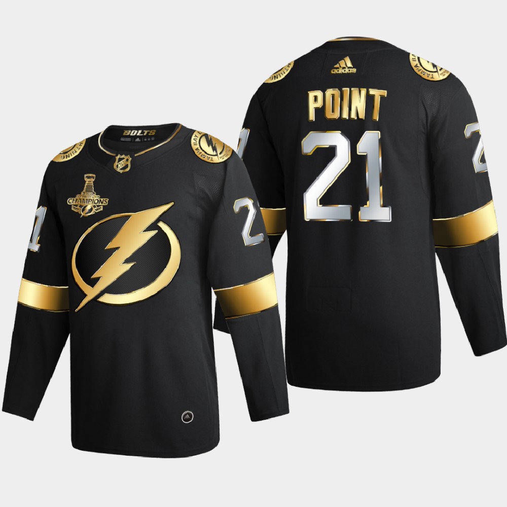 Tampa Bay Lightning #21 Brayden Point Men Adidas Black Golden Edition Limited Stitched NHL Jersey